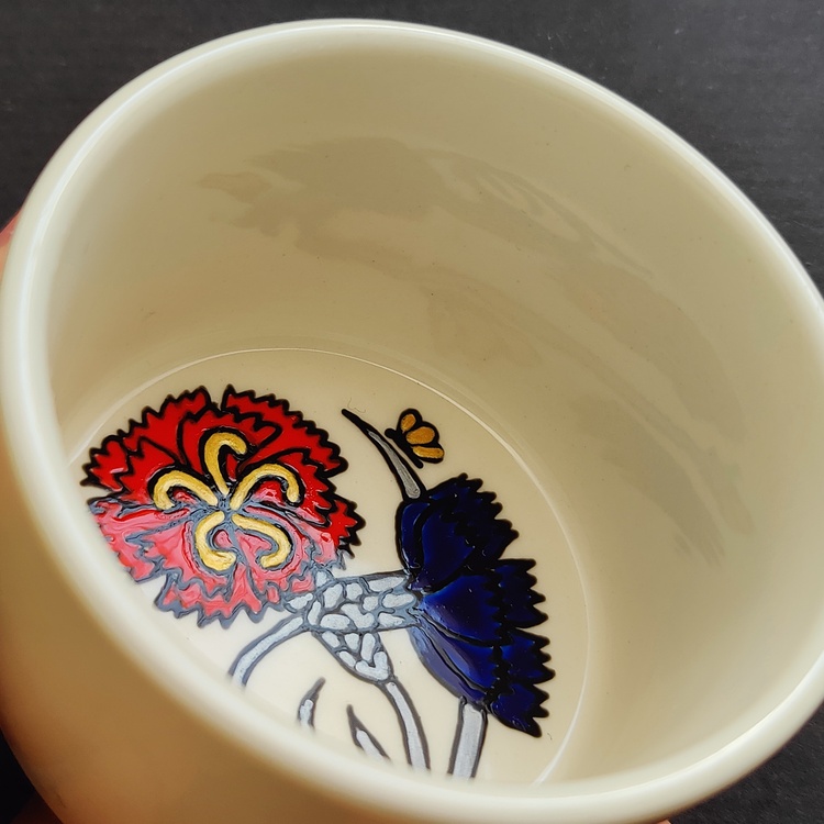 Previous Next Decorative ceramic small bowl "Carnation 2" from the "Flowers"