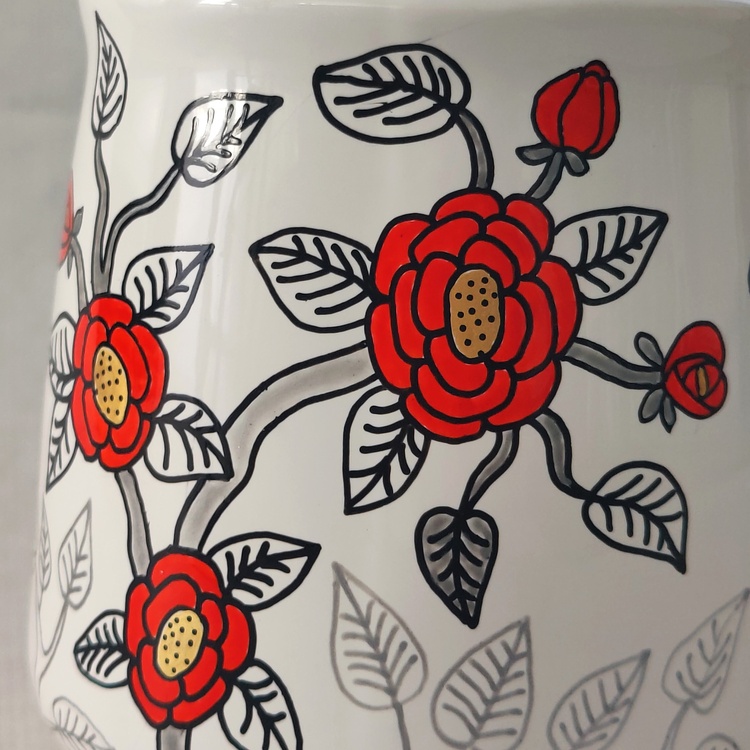 Decorative ceramic sugar bowl "Rose Garden" from the "Flowers" series