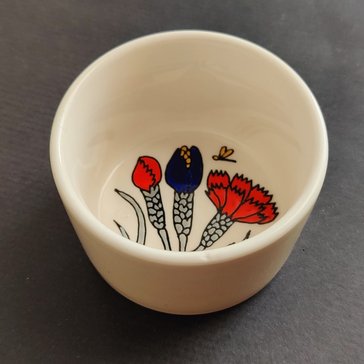 Previous Next Decorative ceramic small bowl "Carnation 3" from the "Flowers"