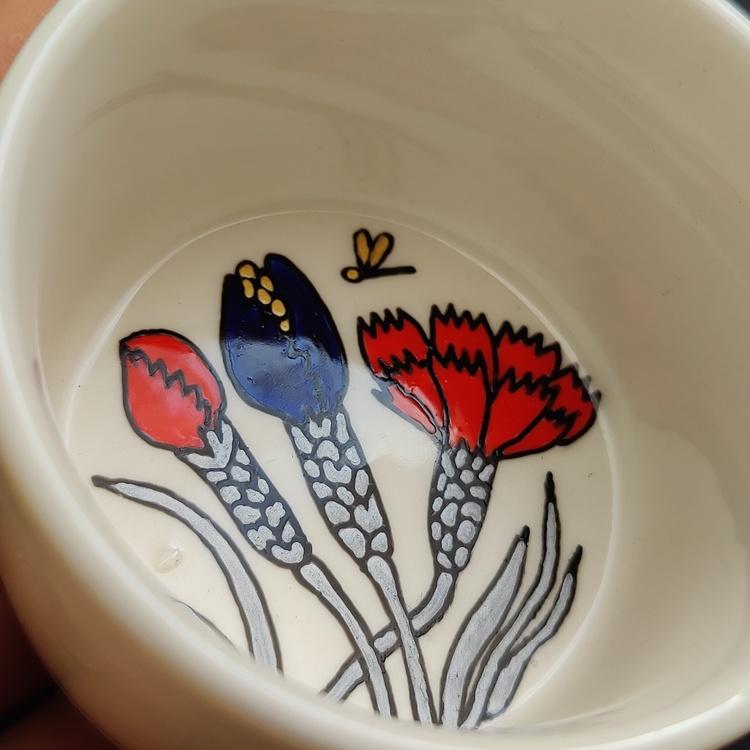 Previous Next Decorative ceramic small bowl "Carnation 3" from the "Flowers"