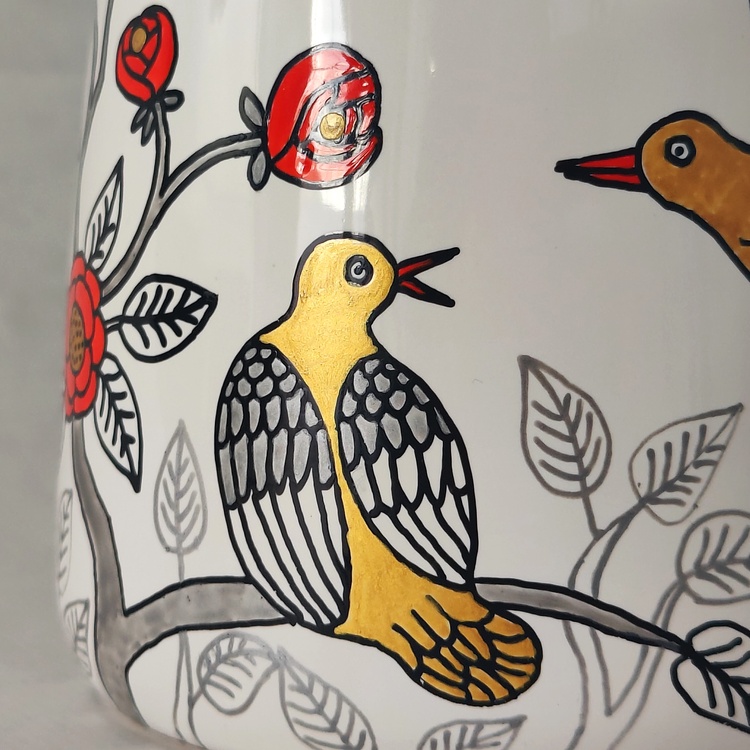 Decorative ceramic sugar bowl "Rose Garden" from the "Flowers" series